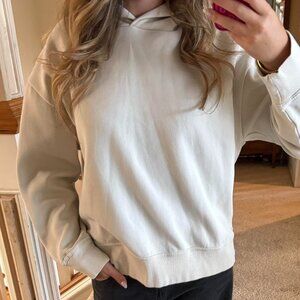 Zara Women's White and Cream Hoodie